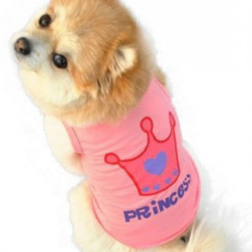 Pink Princess Crown Cotton Pet Clothes