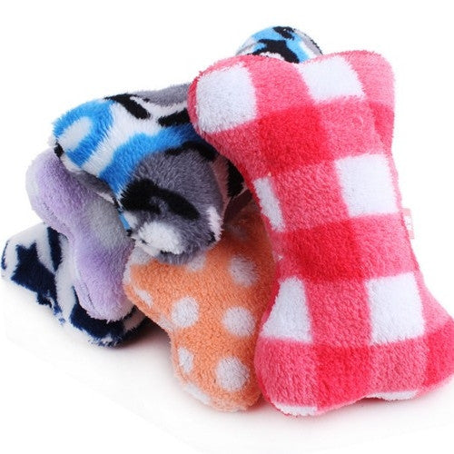 Multi-color Plush Sound Bones Dog Toy