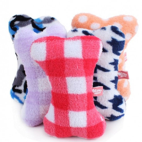 Multi-color Plush Sound Bones Dog Toy